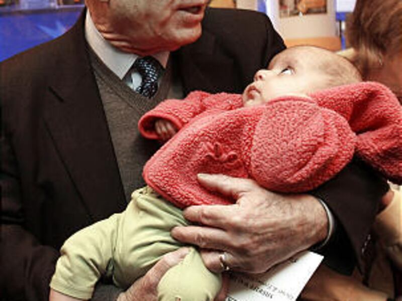 Sen. John McCain makes a campaign stop Sunday in Hillsborough, N.H. He criticized other GOP presidential contenders for their biting attacks on Sen. Clinton.