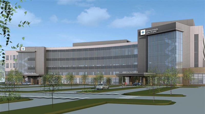 An artist's rendering of the new Intermountain Healthcare Layton Hospital, to be located at 201 W. Layton Parkway, in Layton, Utah.