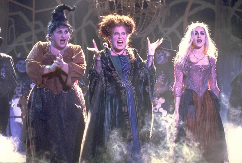 In “Hocus Pocus,” the Sanderson sisters are 17th century witches, conjured by unsuspecting pranksters in present-day Salem. The key to their immortality involves three children and a talking cat, who also turn out to be their biggest obstacles.