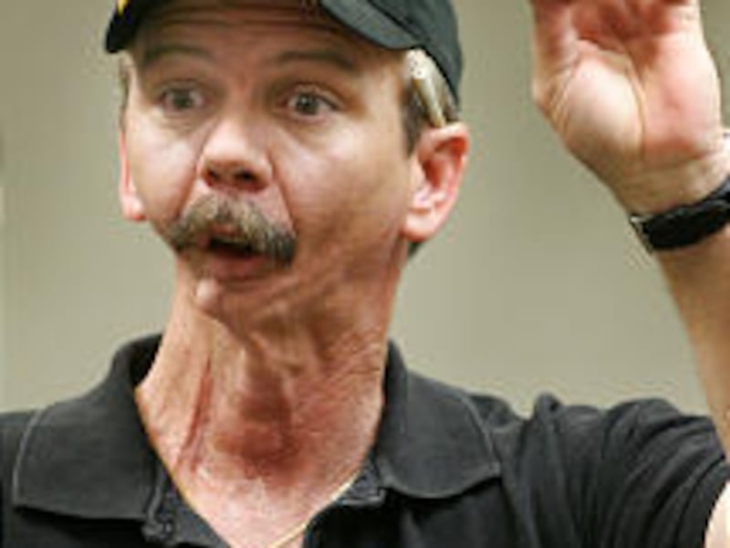 Former baseball player Rick Bender speaks at UVSC about surviving oral cancer caused by chewing tobacco. He lost part of his tongue and jaw in surgeries.