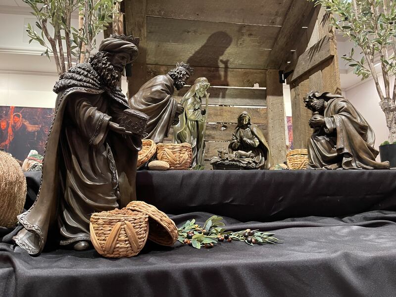 The largest nativity of the 87 in an international display of crèches at the Washington D.C. Temple Visitors’ Center.