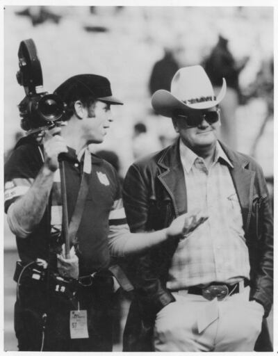 Phil Tuckett is pictured with NFL coach Bum Phillips. The two were close, lifelong friends, and Tuckett filmed several profile pieces about the Houston Oilers and New Orleans Saints head coach. Tuckett, a football player-turned-filmmaker, told the Deseret