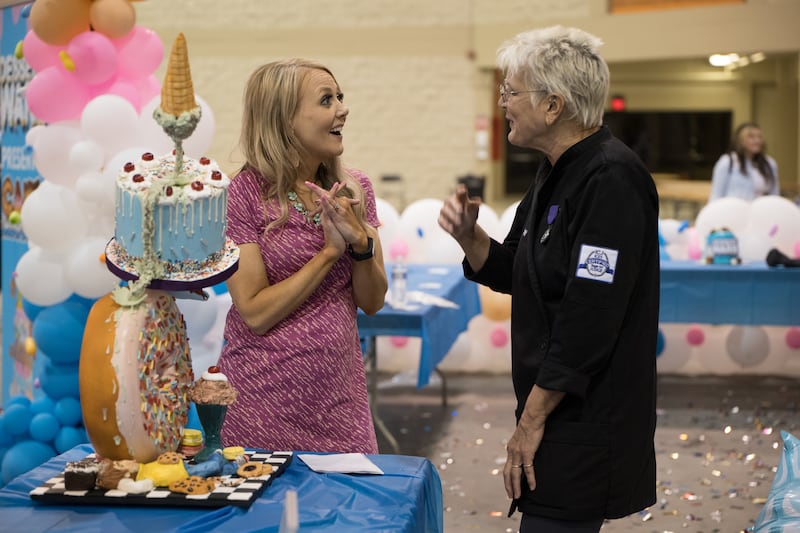 Rachelle Hubsmith talks with Marilyn Bawol, as seen on “Bake It Til You Make It,” season 1.