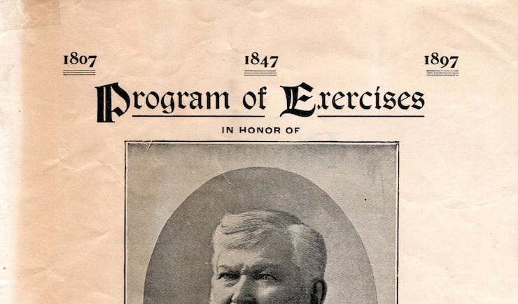 The cover of the program for the 90th birthday celebration of Wilford Woodruff.