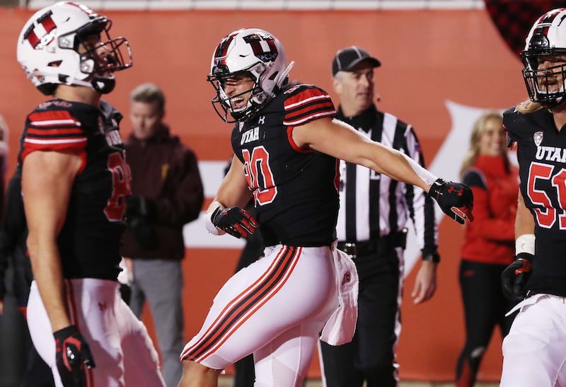 Utah Utes tight end Brant Kuithe smiles