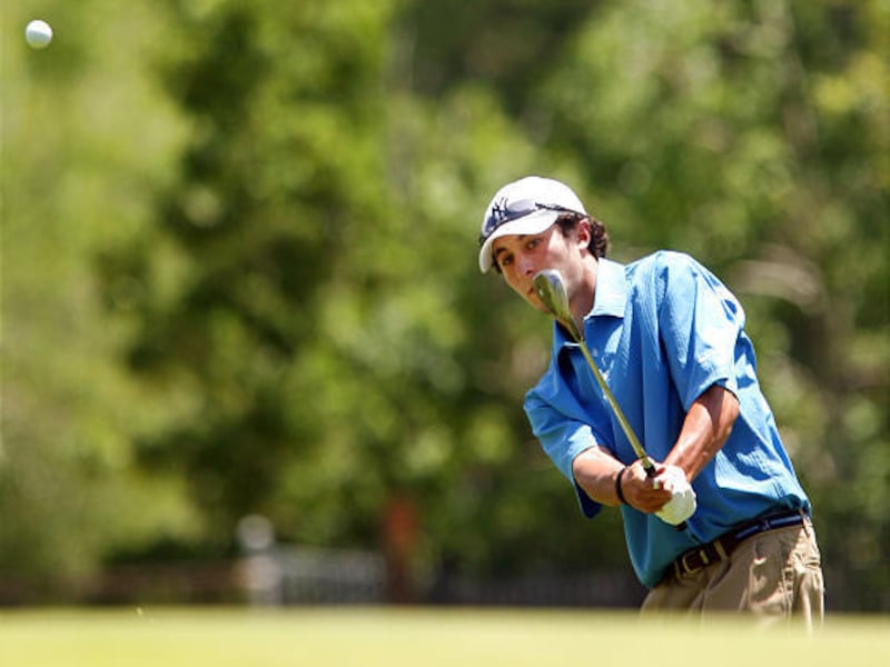 Dustin Pimm chips on his way to winning the Salt Lake City Amateur in 2007. He's aiming for PGA.