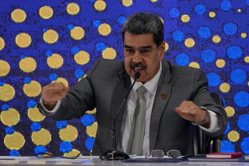 Nicolas Maduro speaks during the notification ceremony for the referendum about the future of a disputed territory.