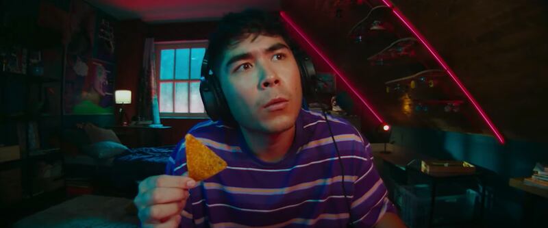 A screenshot from the Doritos’ “Game on, Crunch off” promotional video.