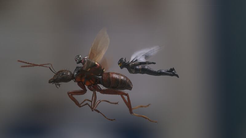 The Wasp/Hope van Dyne (Evangeline Lilly), left, and Ant-Man/Scott Lang (Paul Rudd) in Marvel Studios' "Ant-Man and the Wasp."