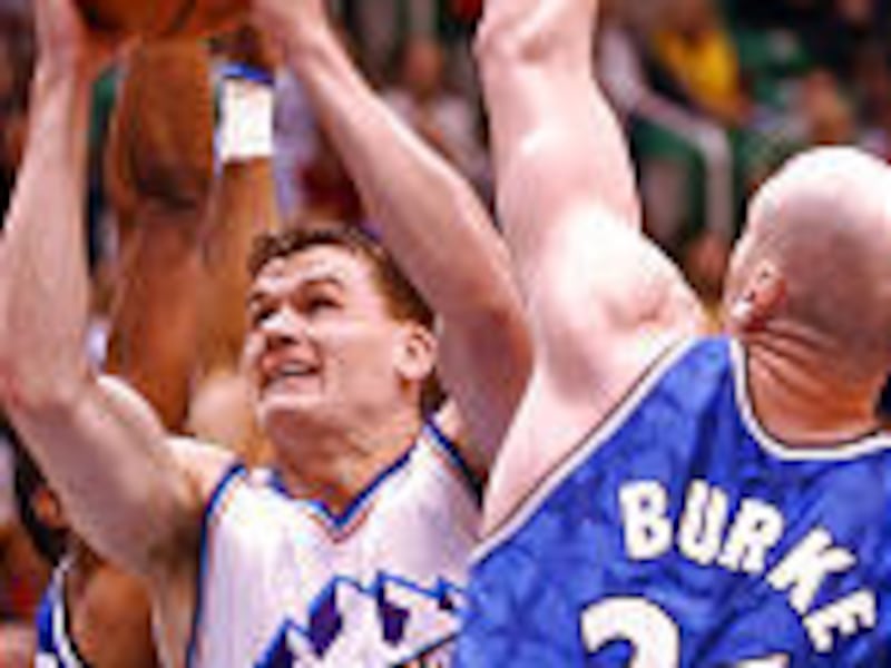 The Jazz will be looking for Matt Harpring to step us his game and provide much of the scoring now that Karl Malone has left for the Lakers.