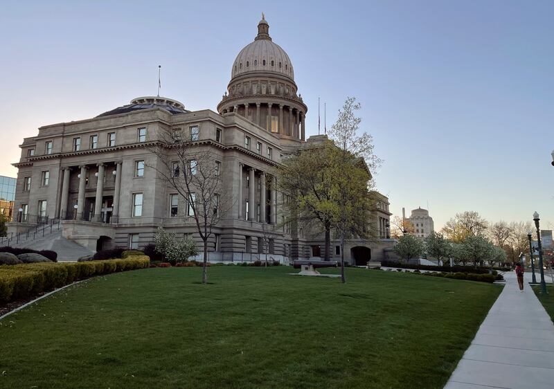 The Idaho Statehouse is seen at sunrise on in Boise, Idaho.