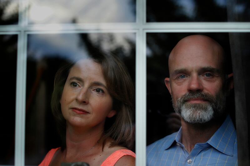 Christine Burke, 44, and her husband Jonathan Burke, 46, pictured in their Bethlehem, Pa., home, Wednesday, June, 12, 2019, have been married for 19 years and have two children. When they started having relationship issues they sought the help of a therap