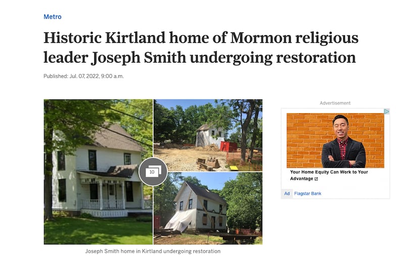 The Church of Jesus Christ of Latter-day Saints is restoring a home in Kirtland, Ohio, where Joseph Smith once lived.