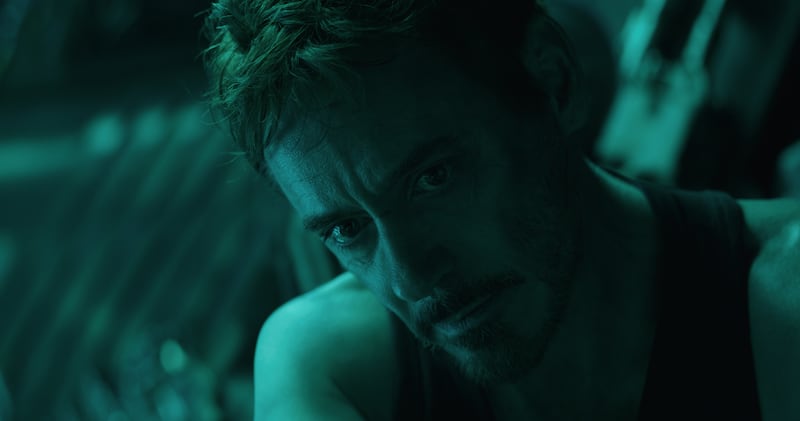 A photo from Marvel Studios’ “Avengers: Endgame” features Tony Stark/Iron Man, played by Robert Downey Jr.
