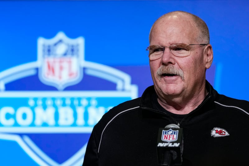 Kansas City Chiefs head coach Andy Reid speaks during a press conference at the NFL football scouting combine, Feb. 28, 2023.