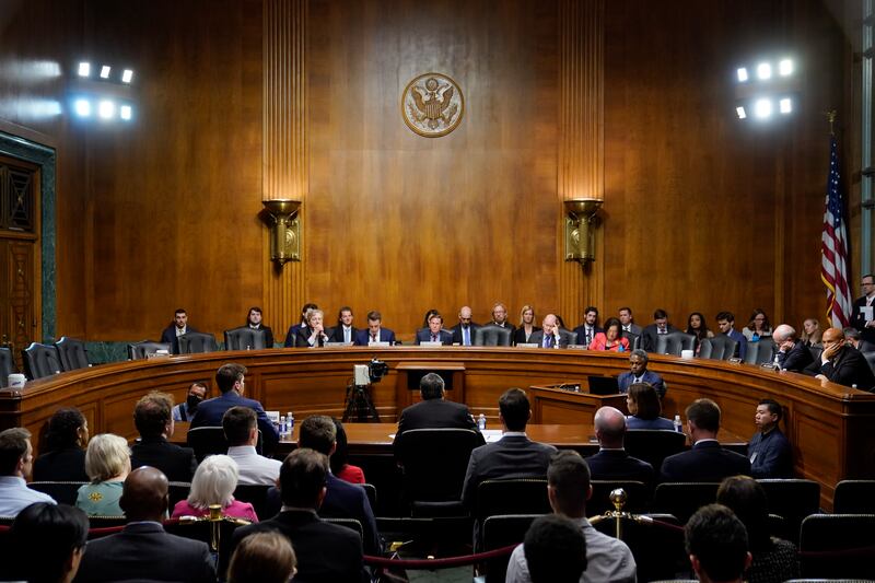 The Senate Judiciary Subcommittee on Privacy, Technology and the Law holds a hearing on artificial intelligence on May 16, 2023.