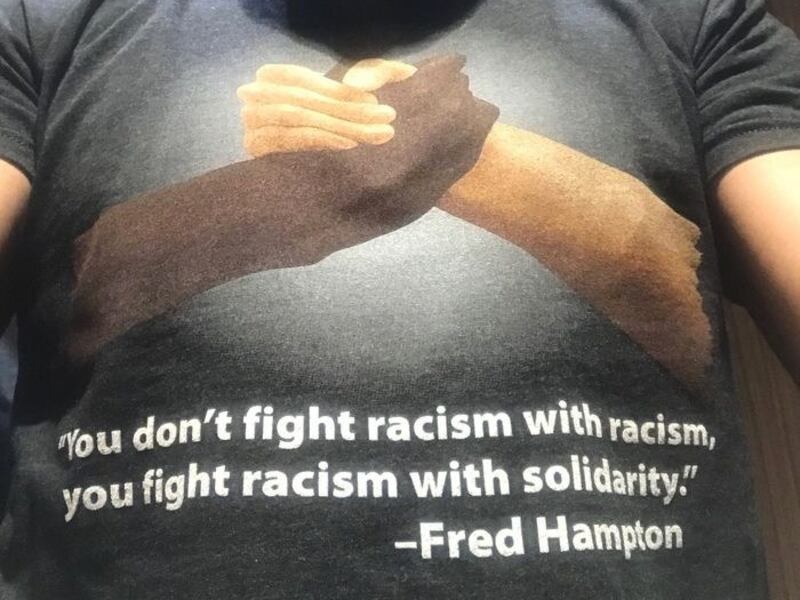 The Utah Jazz wore these T-shirts before Saturday's game.