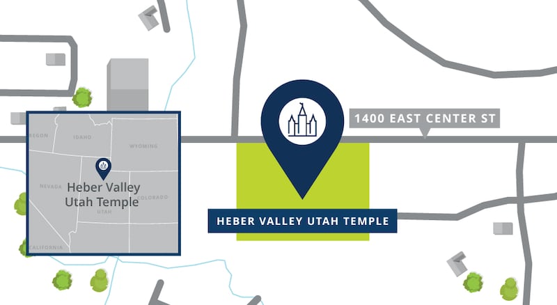 A map of the Heber Valley Utah Temple site.