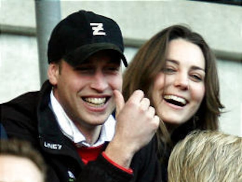 Prince William and Kate Middleton watch England compete against Italy in a February rugby match.