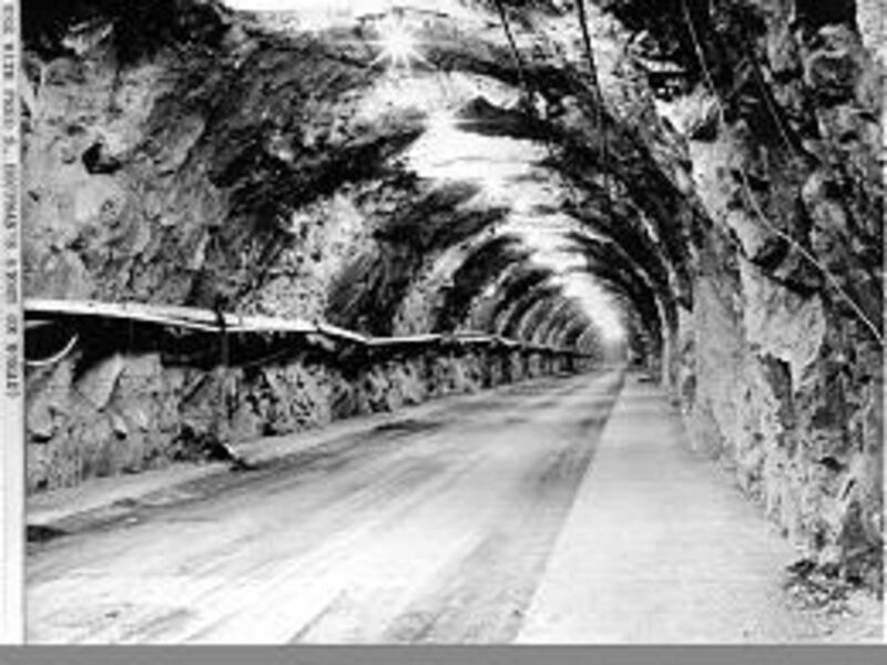 Entrance tunnel to the North American Air Defense Command (NORAD) installation under Cheyenne Mountain near Colorado Springs is seen in 1965. Staffers kept an eye on the Soviets for 40 years.