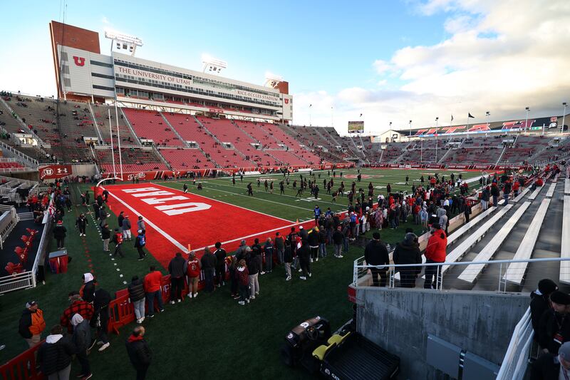 Rice-Eccles Stadium field is shown