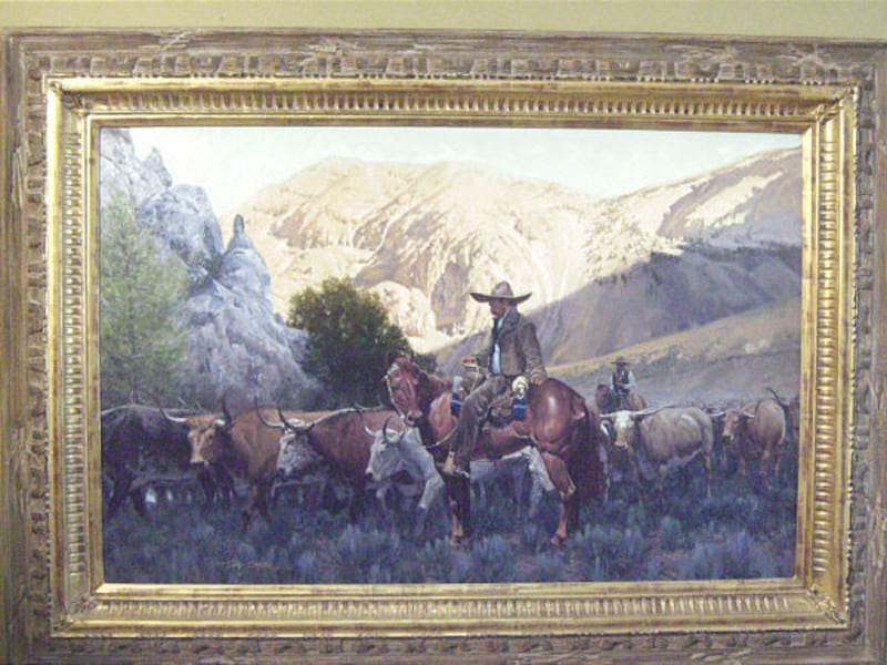 "Shadow Rider," painted by Gary Carter, a Mormon and Western artist who lives in West Yellowstone, Montana.
