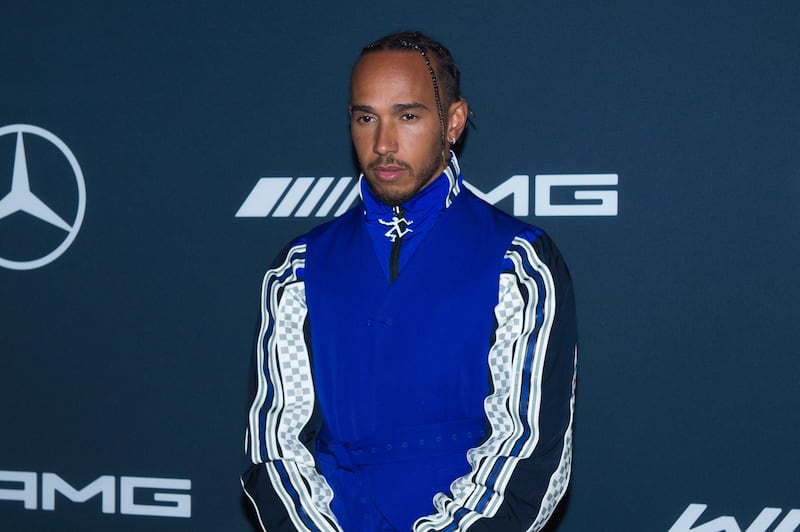 Lewis Hamilton attends Mercedes-AMG WILL.I.AMG Event at the Mercedes-AMG Experience Center on Thursday, May 5, 2022, in Miami, Fla. (Photo by Scott Roth/Invision/AP)