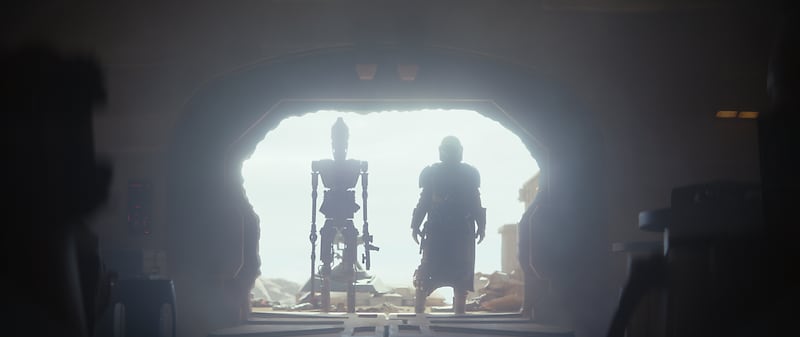A photo still from “The Mandalorian.” ‘The Mandalorian’ hero IG-11 returned in a recent ‘Star Wars’ short.