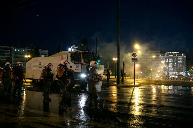 Thousands of people protested against Greek government’s measures to curb rising COVID-19 infections.