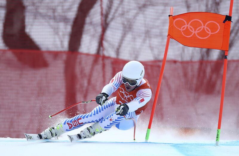 United States' Jared Goldberg competes in men's downhill training at the 2018 Winter Olympics in Jeongseon, South Korea, Friday, Feb. 9, 2018.