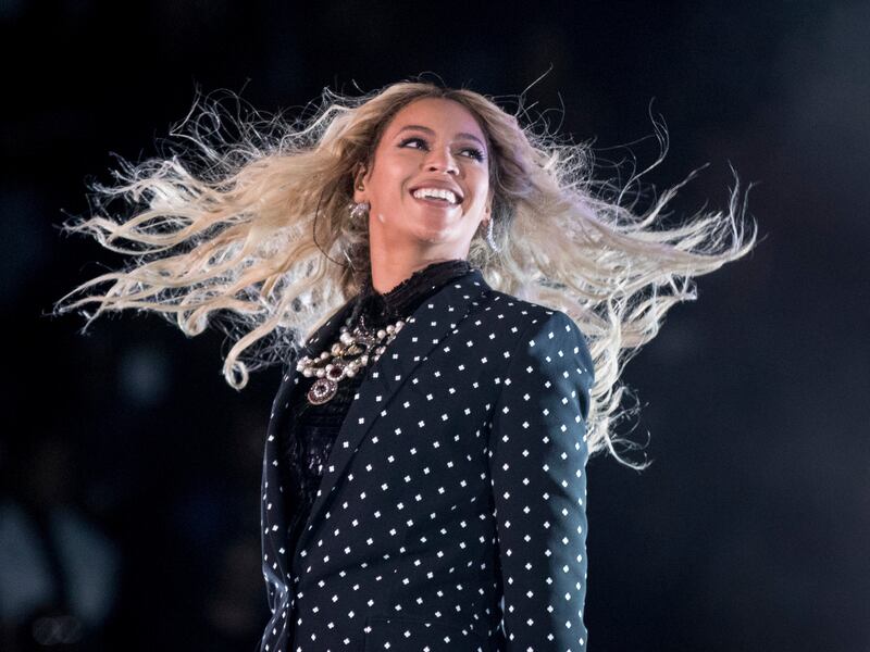 FILE - In this Nov. 4, 2016 file photo, Beyonce performs at a Get Out the Vote concert for Democratic presidential candidate Hillary Clinton in Cleveland. Beyonce Knowles-Carter is joining the cast of “The Lion King” to voice to role of Nala. The Walt Dis