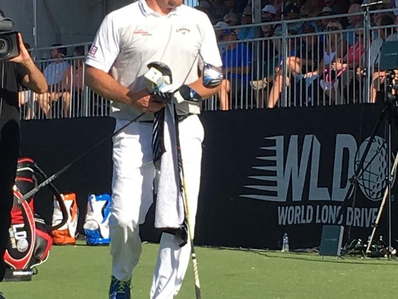 Layton’s Ryan Reisbeck competes at the Clash in the Canyon long-drive competition in Mesquite, Nevada, on Tuesday.