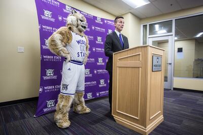 Brad L. Mortensen, vice president of university advancement at Weber State University, answers questions from the media after being named the university’s 13th president at the school's Shepherd Union building in Ogden on Thursday, Dec. 6, 2018.