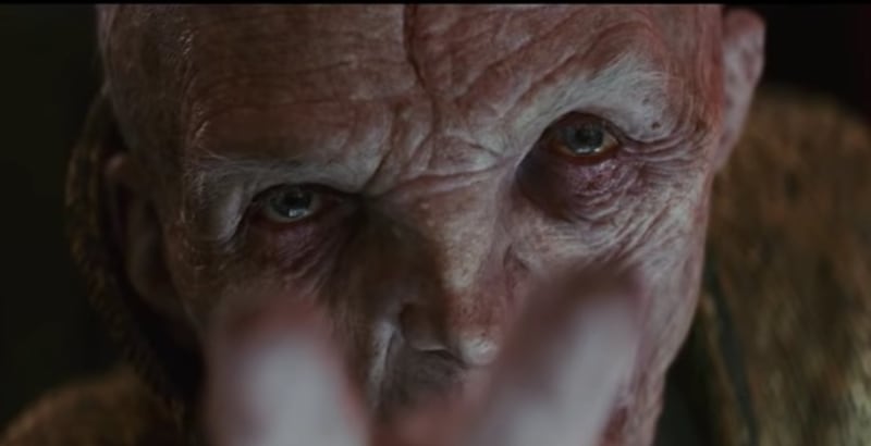 A photo of Supreme Leader Snoke from “The Last Jedi.”
