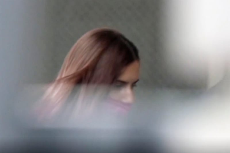 Belarus Olympic sprinter Krystsina Tsimanouskaya enters the Polish embassy in Tokyo, Japan.