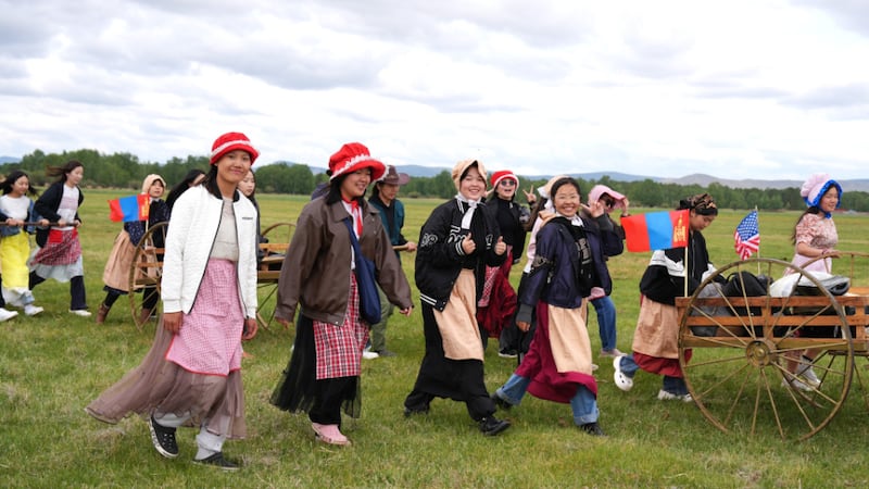 More than 130 youths and 40 adult leaders in Mongolia participate in a pioneer trek reenactment organized June 13-14, 2025, by the Darkhan district of The Church of Jesus Christ of Latter-day Saints.