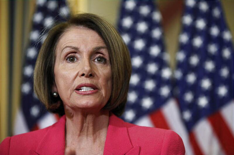 House Speaker Nancy Pelosi talks on Capitol Hill Friday. She and other Demo leaders will be scrambling to round up votes for health plan.