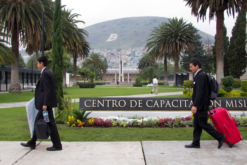 Missionaries arrive with their luggage at the Mexico Missionary Training Center in June 2013.