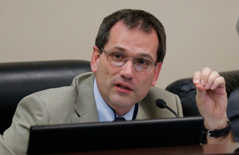 FILE - Republican Rep. Ray Ward speaks during a hearing at the Utah State Capitol, Wednesday, Jan. 31, 2018, in Salt Lake City. The Utah House of Representatives unanimously approved HB71 Tuesday, which clarifies that public school educators can teach abo