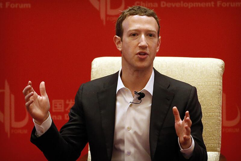 FILE — In this Saturday, March 19, 2016, photo, Facebook CEO Mark Zuckerberg speaks during a panel discussion held as part of the China Development Forum at the Diaoyutai State Guesthouse in Beijing. Zuckerberg released a missive Thursday, Feb. 16, 2017,