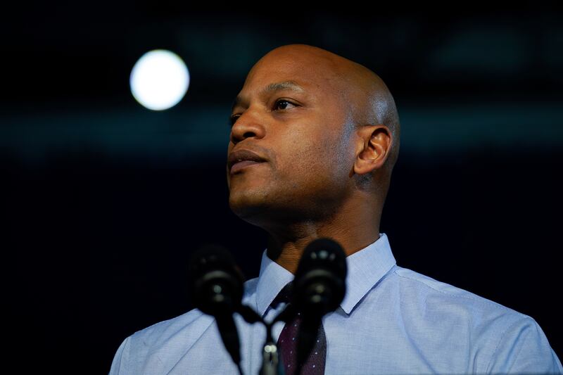 Maryland Democratic gubernatorial candidate Wes Moore speaks to supporters during a campaign rally at Bowie State University in Bowie, Md.