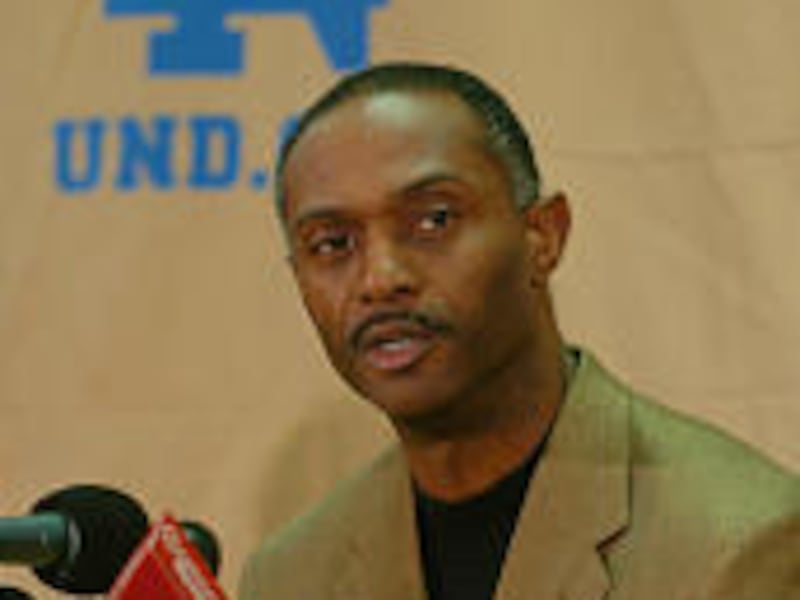 Former Notre Dame coach Tyrone Willingham answers a question during a press conference Wednesday in South Bend, Ind.