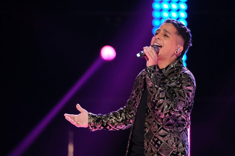 Omar Jose Cardona competes in the top eight round of “The Voice.”