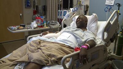 Ed Cameron recovers from kidney surgery at the University of Utah Hospital in Salt Lake City on Wednesday, Nov. 21, 2018. He received a kidney donation from his friend, Utah County Sheriff's Sgt. Spencer Cannon.