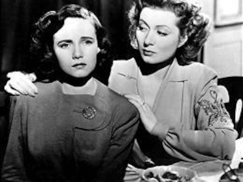 Teresa Wright, left, and Greer Garson star in "Mrs. Miniver" in 1942.