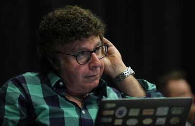 Sam Goldstein, a neurologist at the University of Utah, listens to a song during rehearsal for the musical “A Wall Apart” at the TV studio on the Salt Lake Community College campus on Tuesday, July 30, 2019.