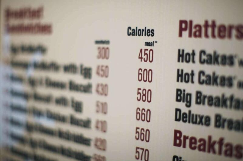Calories of each food item appear on a McDonalds drive-thru menu in New York. A provision tucked in the massive health care reform bill mandates the posting of calorie information on restaurant menus.