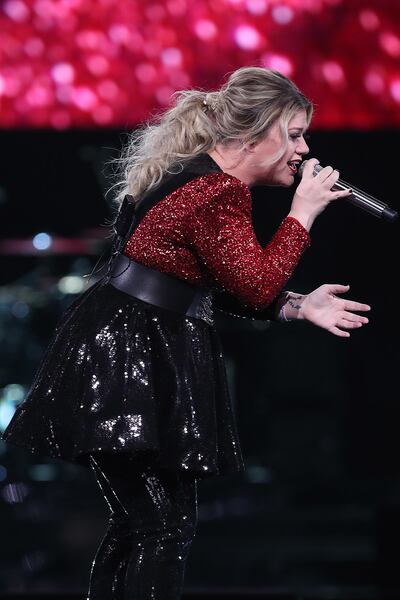 Kelly Clarkson at Vivint Smart Home Arena on Jan. 30, 2018 in Salt Lake City, Utah.