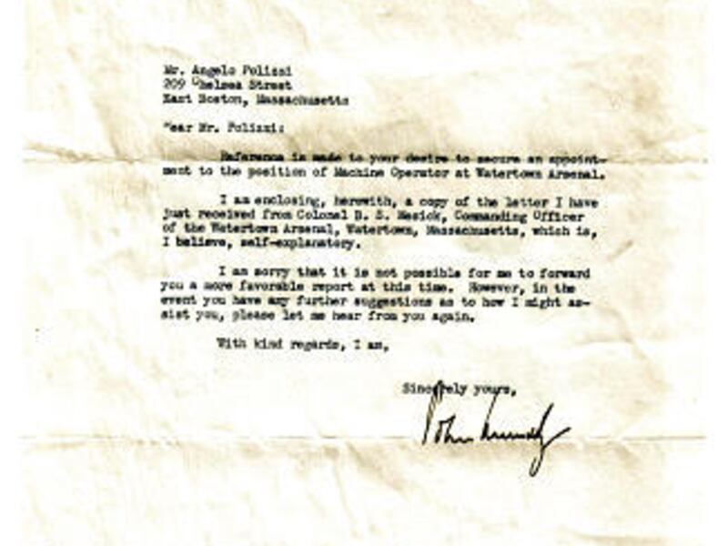 Many of John F. Kennedy's autographs from his White House years are autopen, but earlier letters were signed by the future president himself.