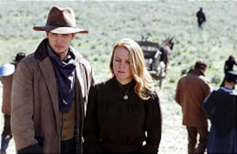 Logan Bartholomew and Erin Cottrell star in "Love's Abiding Joy."